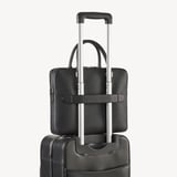 Slim Leather Briefcase Black Pebble