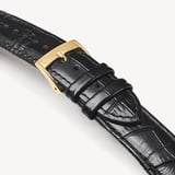 Mayfair® Classic Watch 23ct Gold Plated - Deep Shine Black Croc