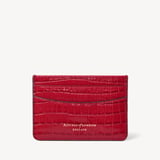 Slim Credit Card Holder Deep Shine Cherry Red Small Croc
