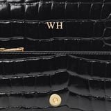 Eliza Clutch Black Patent Croc