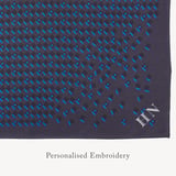 Pure Silk Pocket Square Navy Falling Shields
