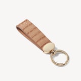 Oval Loop Keyring Deep Shine Caramel Small Croc