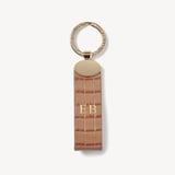 Oval Loop Keyring Deep Shine Caramel Small Croc