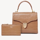 Mayfair® Coin & Card Wallet Deep Shine Caramel Small Croc