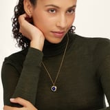 Round Locket Necklace Lapis Lazuli, White Topaz & 18ct Gold Vermeil