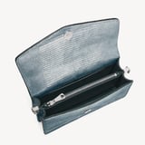 Eliza Clutch Peacock Blue Lizard