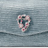 Eliza Clutch Peacock Blue Lizard