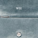 Eliza Clutch Peacock Blue Lizard