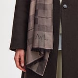 Silk Check Scarf Putty Silk Modal