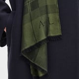Silk Check Scarf Evergreen Silk Modal