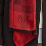 Silk Check Scarf Cardinal Red Silk Modal