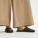 Hudson Travel Slippers Forest Green Milled Pebble