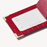 Set of 2 Luggage Tags Deep Shine Cherry Red Small Croc