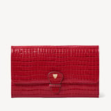 Travel Wallet Deep Shine Cherry Red Small Croc