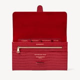 Travel Wallet Deep Shine Cherry Red Small Croc