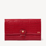 Travel Wallet Deep Shine Cherry Red Small Croc
