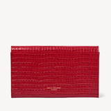 Travel Wallet Deep Shine Cherry Red Small Croc