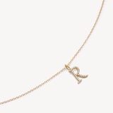 Diamond Initial R Necklace 0.120ct Diamond