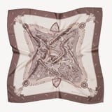 Aspinal Signature Shield Silk Scarf Moleskin Pure Silk