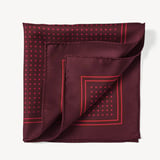 Pure Silk Pocket Square Cherry Red Polka Dots