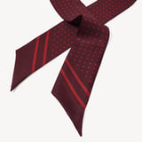Skinny Silk Scarf Cherry Red Hearts Pure Silk