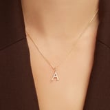 Diamond Initial A Necklace 0.114ct Diamond