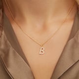 Diamond Initial B Necklace 0.136ct Diamond