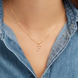 Diamond Initial F Necklace 0.113ct Diamond