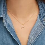 Diamond Initial H Necklace 0.126ct Diamond