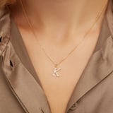 Diamond Initial K Necklace 0.138ct Diamond