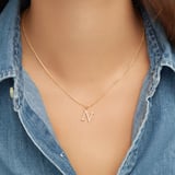 Diamond Initial N Necklace 0.207ct Diamond