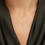 Diamond Initial P Necklace 0.126ct Diamond
