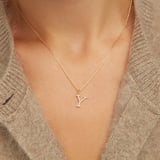Diamond Initial Y Necklace 0.103ct Diamond