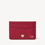 Slim Credit Card Holder Cherry Red Soft Saffiano