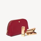 Classic Makeup Case Cherry Red Soft Saffiano