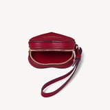 Heart Zipped Bag Charm Cherry Red Soft Saffiano