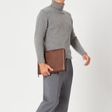 Executive A4 Zipped Padfolio Tobacco Pebble