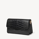Eliza Clutch Black Patent Croc