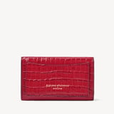 Business Card Holder Deep Shine Cherry Red Small Croc