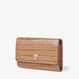 Business Card Holder Deep Shine Caramel Small Croc