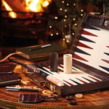 15-inch Backgammon Set Deep Shine Black Croc
