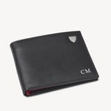 8 Card Billfold Wallet Smooth Black & Ruby Red
