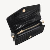 Eliza Clutch Black Patent Croc