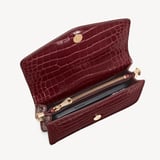 Eliza Clutch Merlot Patent Croc