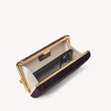 Florence Clutch Fig Velvet Croc