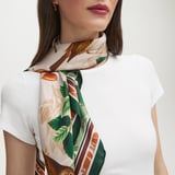 Robin & Acorn Silk Scarf Green & Brown Pure Silk