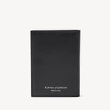 Double Fold Credit Card Holder Smooth Black & Ruby Red
