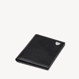 Double Fold Credit Card Holder Smooth Black & Ruby Red