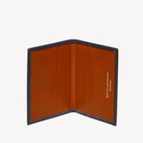 Double Fold Credit Card Holder Smooth Navy & Marmalade