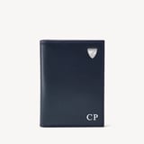 Double Fold Credit Card Holder Smooth Navy & Marmalade